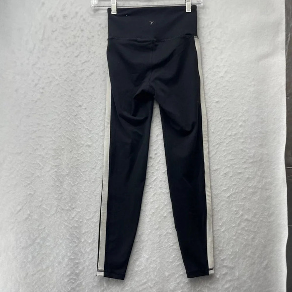 Old Navy Active Leggings Women's Sz XS Black White Go Dry Wide Waistband Pull On - Picture 2 of 11
